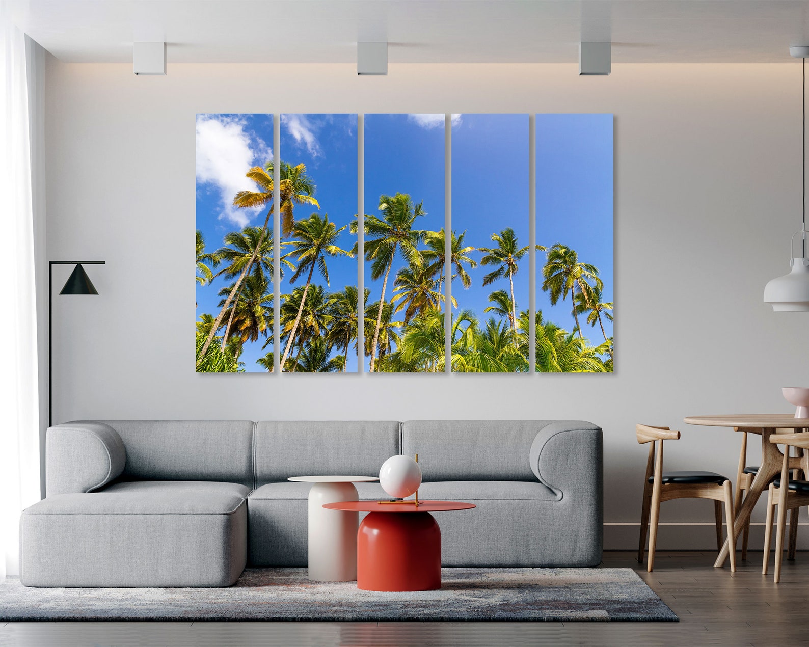 Canvas Set of Palm Trees Tropical Island Wall Art Decoration Etsy