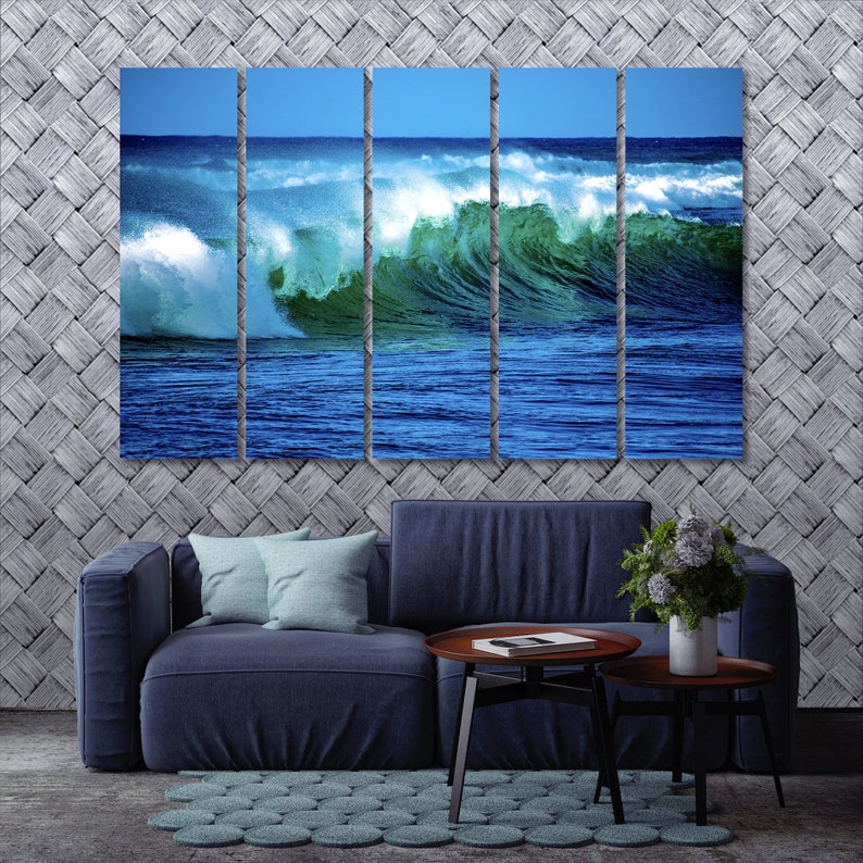 Wave Wall Art Wave Home Decor Wave Canvas Wave Poster Wave Etsy