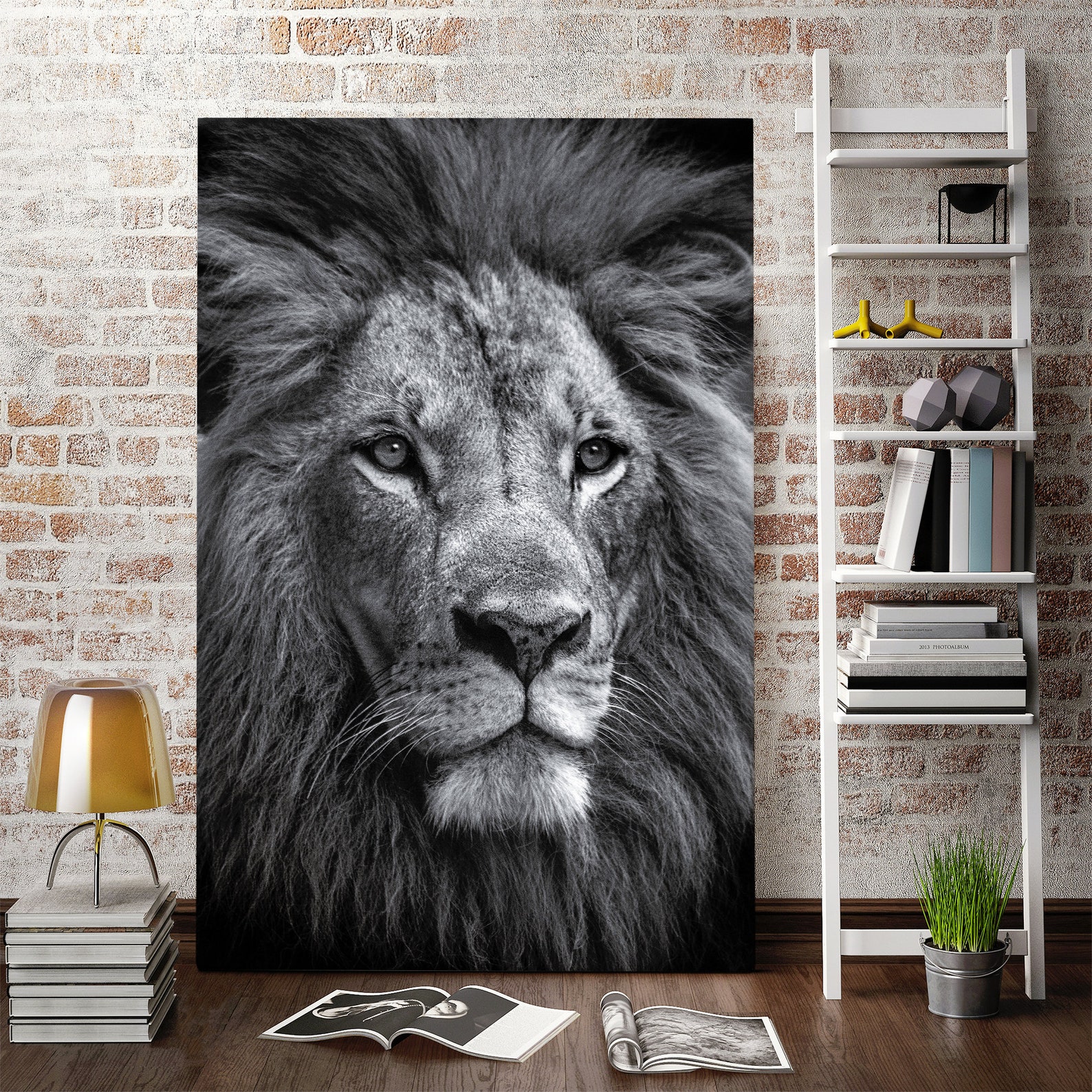 Lion Canvas Lion Wall Decor Lion Wall Art Lion Print Animal Etsy