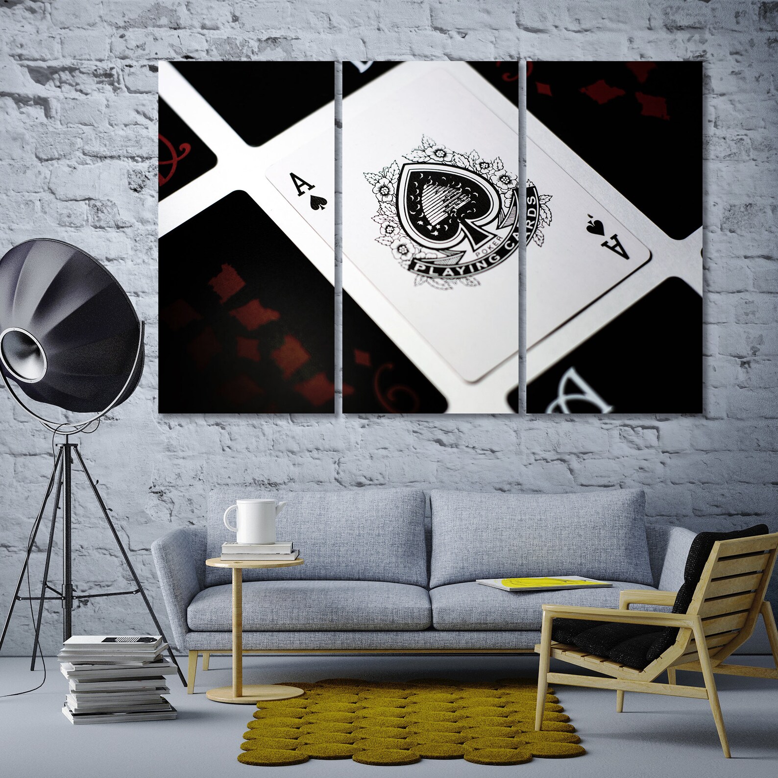 Poker Wall Decor Canvas Art Etsy