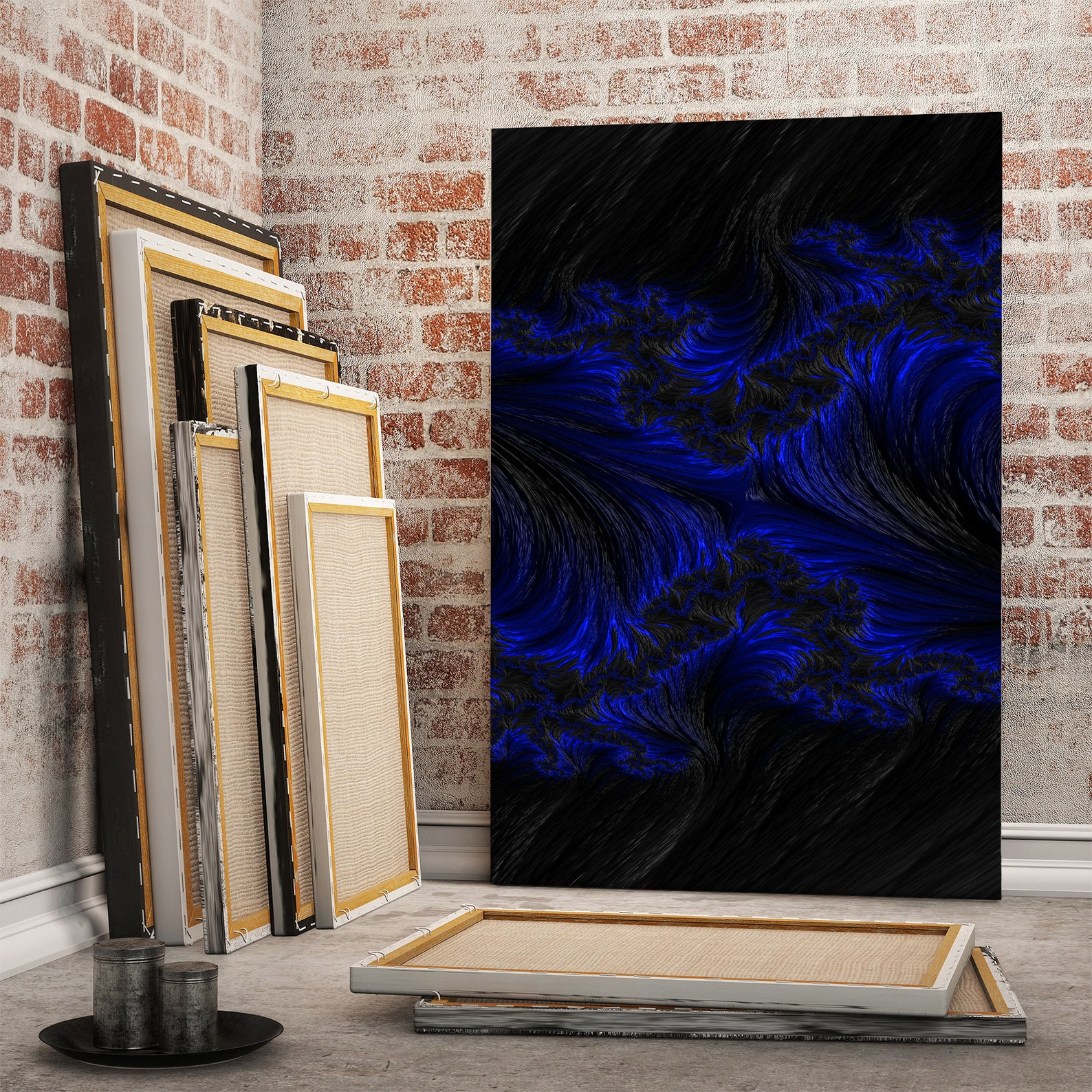 Blue abstract wall art modern canvas wall art abstract | Etsy