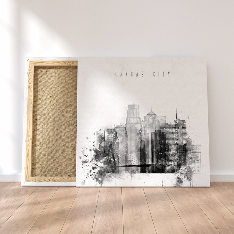 Kansas City Framed Canvas Wall Art Missouri Artistic Prints Etsy
