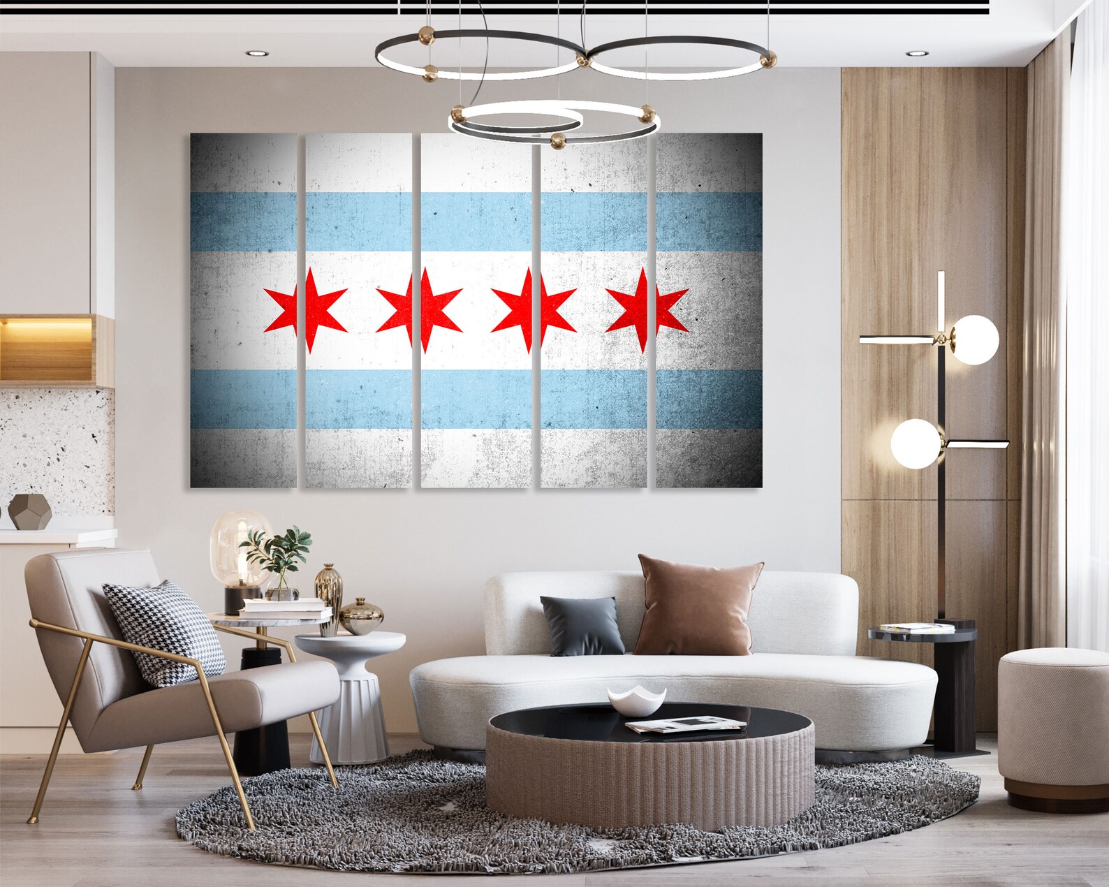 Chicago Flag Wall Art Chicago Flag Wall Decor Chicago Flag - Etsy