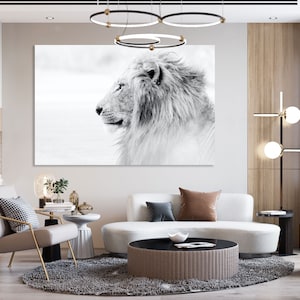 Canvas Set of Lion, Lion Black & White canvas art, Lion Wall Decor, Wild Animals Print Canvas, Lion Modern Wall Art, Lion Picture Print