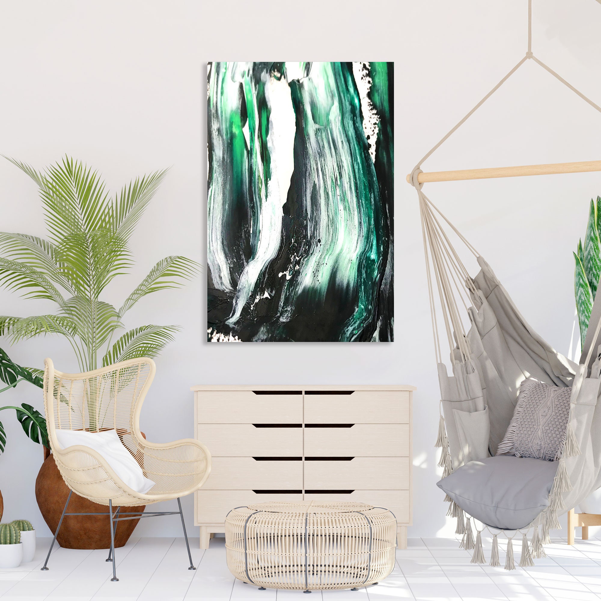 Green Abstract art for wall, Abstract painting on canvas, Abstract print on canvas, Abstract design decor for wall, Abstract artworkthumbnail