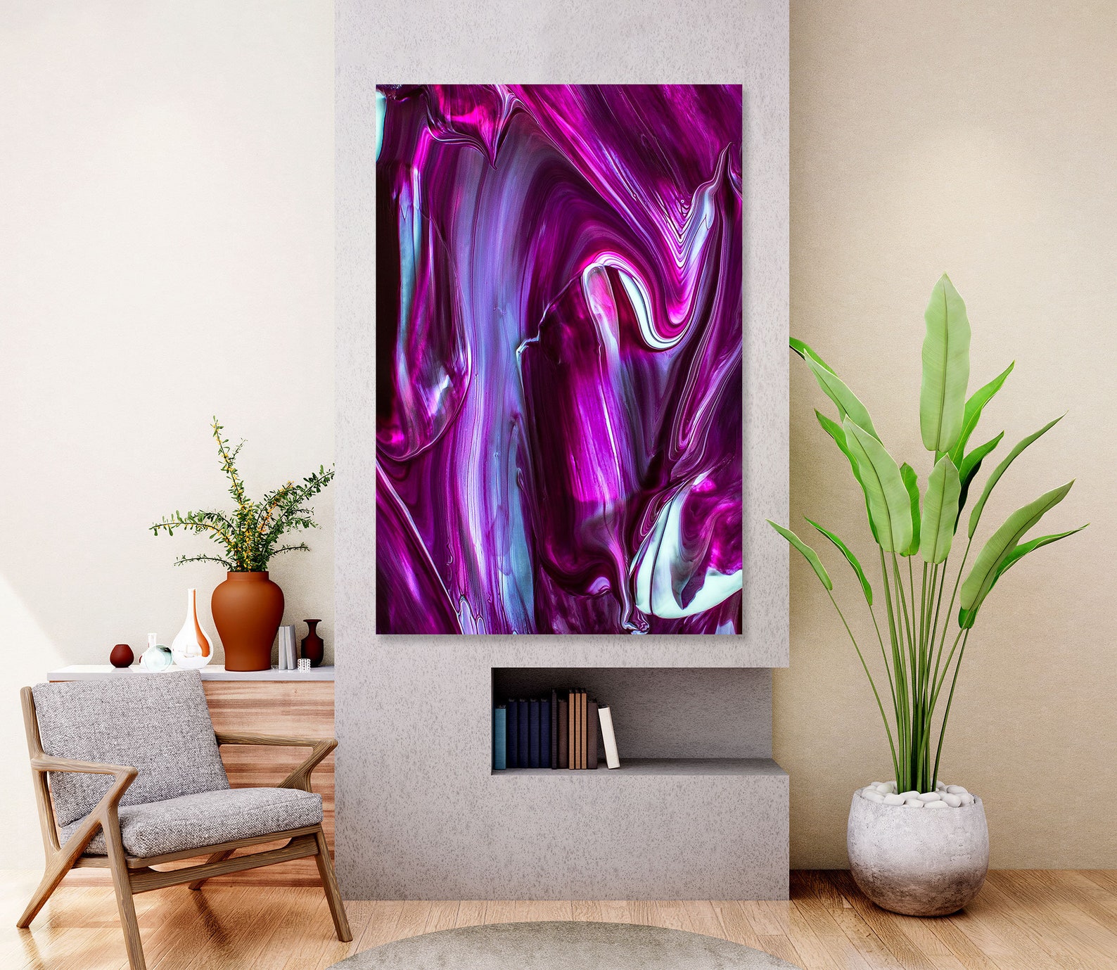 Purple Wall Decor Purple Abstract Wall Art Stylish Abstract Etsy