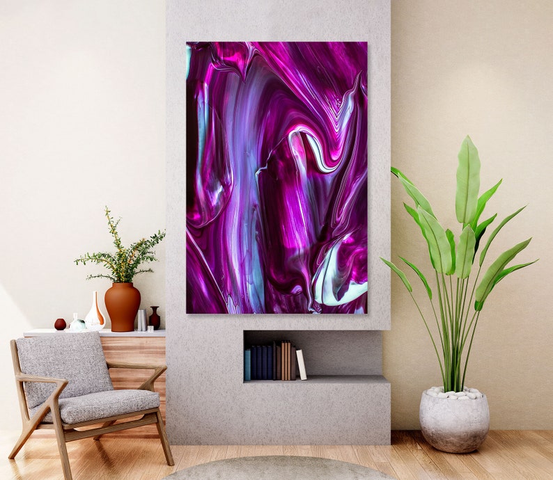 Purple Wall Decor Purple Abstract Wall Art Stylish Abstract Etsy