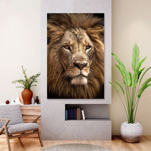 Lion canvas Lion  wall decor Lion wall art Lion print Animal Canvas Wall Art Large Print Decor Wild Animal Print Canvas Lion Wall Decor