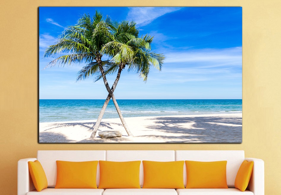 Tropical wall art Tropical canvas Tropical wall decor Beach Etsy