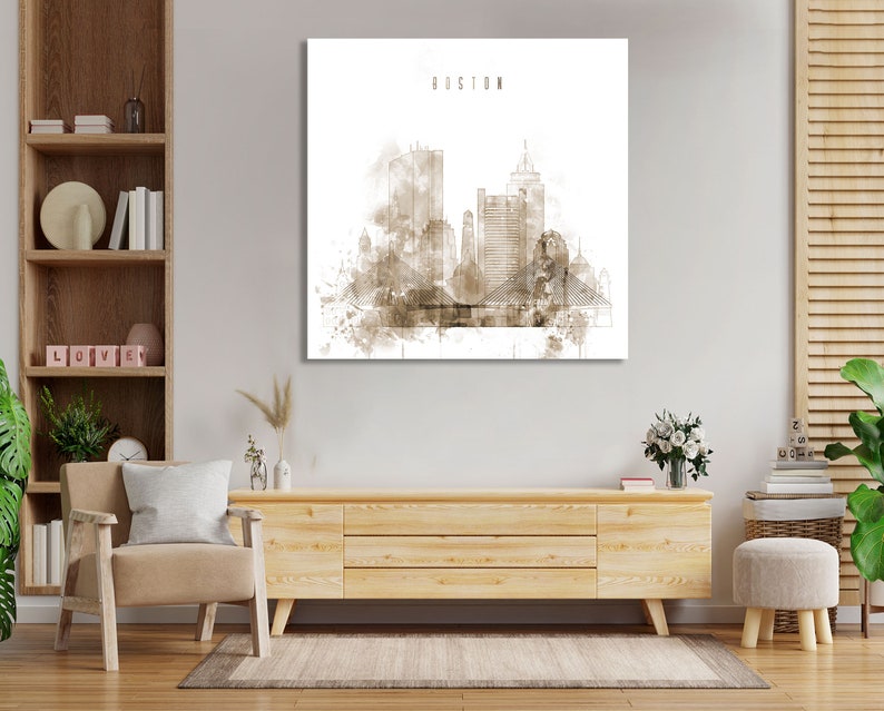 Boston Framed Canvas Wall Art Massachusetts Artistic Prints Etsy