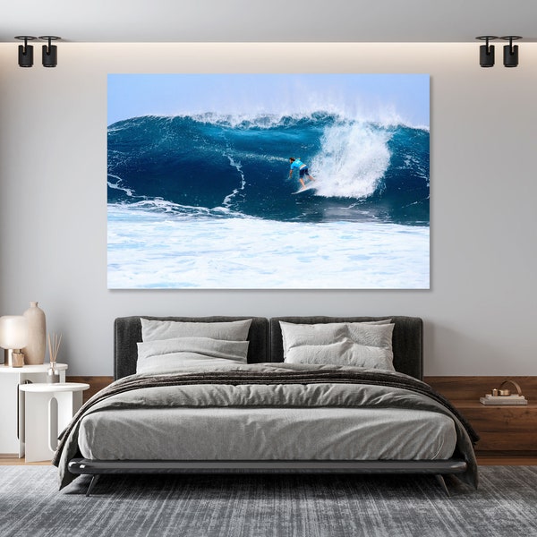 Surfing wall art, Surfing wall decor, Surfing painting canvas, Surf print canvas, Surfing large decor, Sea Waves picture print, Seascape art