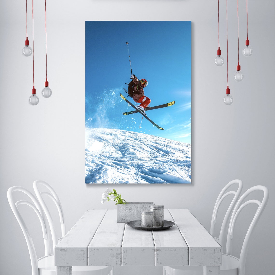 Skiing Wall Art Decor Winter Sport canvas print art Etsy