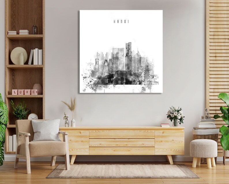 Hanoi Framed Canvas Wall Art Vietnam Artistic Prints on Etsy