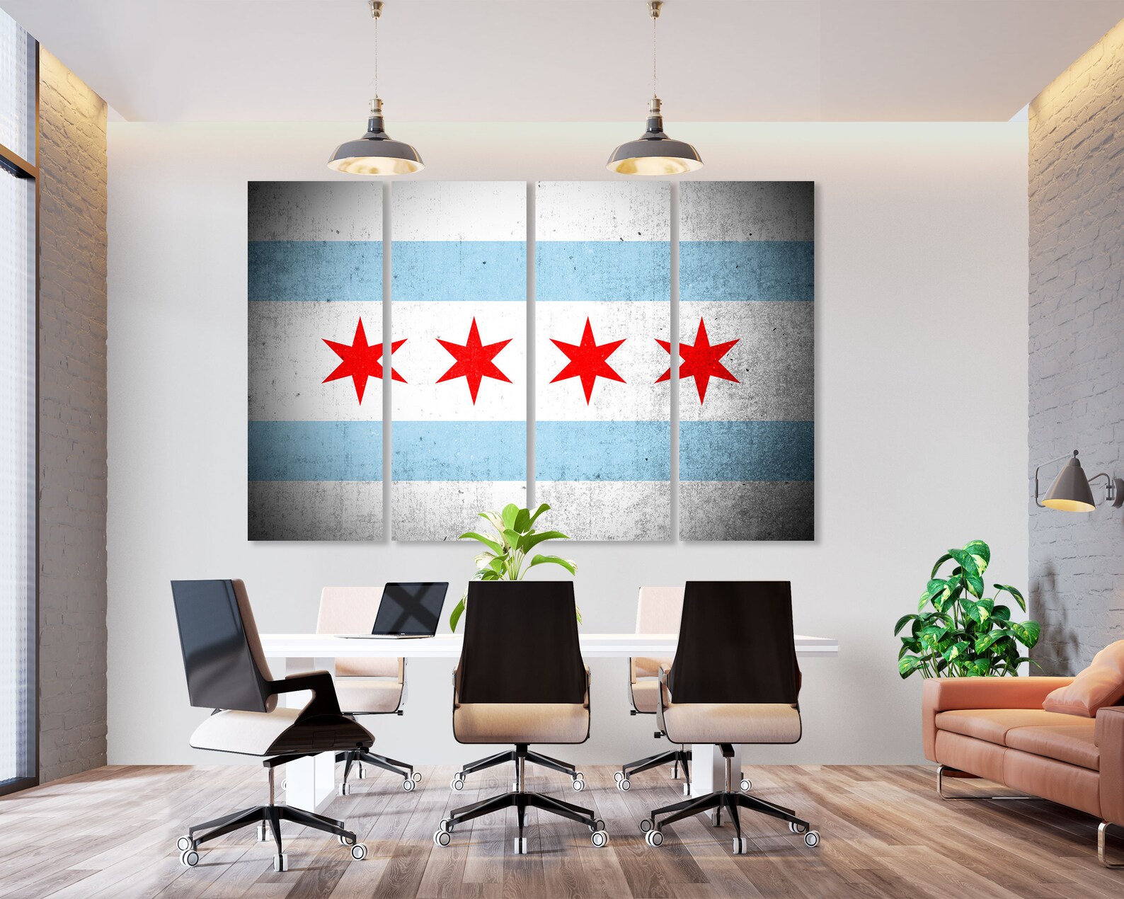 Chicago Flag Wall Art Chicago Flag Wall Decor Chicago Flag - Etsy