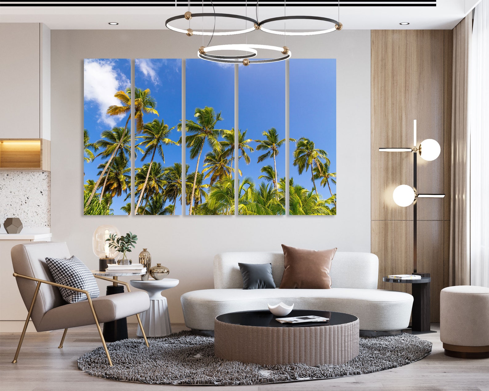 Canvas Set of Palm Trees Tropical Island Wall Art Decoration Etsy