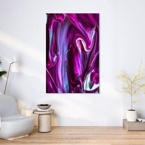 Purple Wall Decor Purple Abstract Wall Art Stylish Abstract Etsy