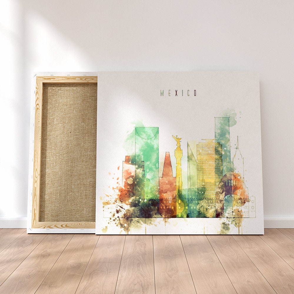 Mexico City framed canvas wall art Mexico artistic prints on Etsy