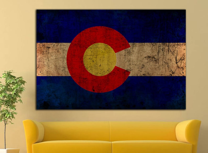 Colorado state flag wall art Colorado state flag wall decor Etsy