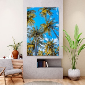 Coconut Trees print canvas art, Palm Trees artwork, Palm Trees modern decor, Tropical Beach wall art, Tropical Trees decor for wall