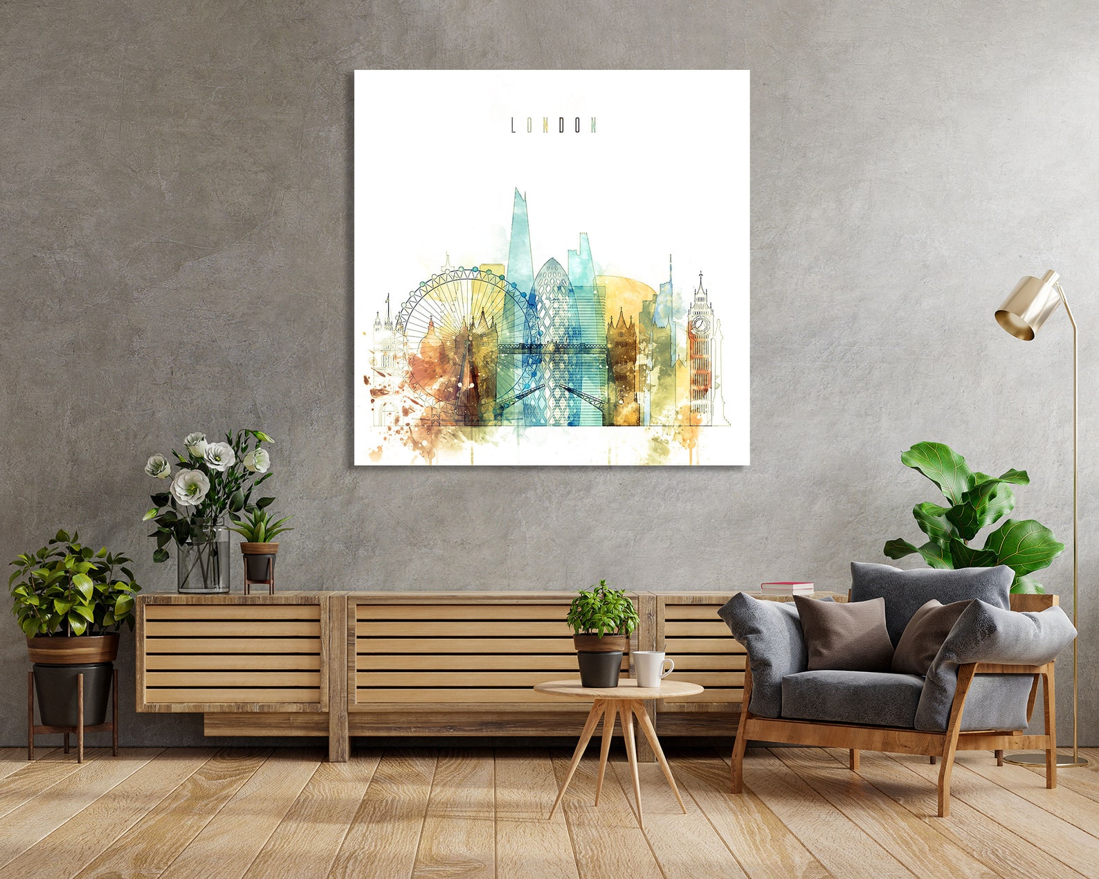 London Framed Canvas Wall Art United Kingdom Artistic Prints Etsy