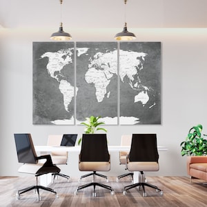 World Map Canvas Print Wall Art World Map Wall Decor World Map Print Old World Map Wall Art Travel Map Canvas Art Canvas Decor