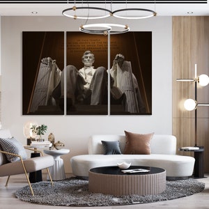 Abraham Lincoln Memorial Wall Art Duży wydruk na płótnie Dekoracja, Abraham Lincoln Print Canvas, Pomnik Duży Dekoracja Ścienna