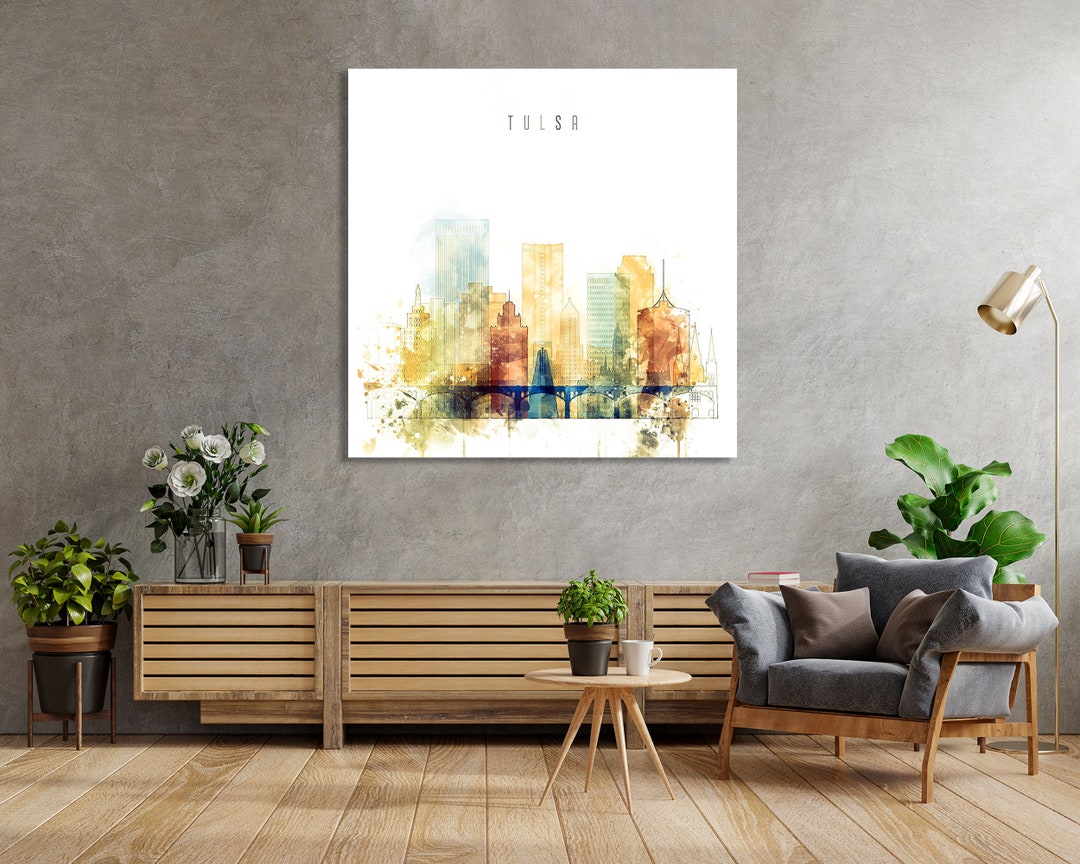 Tulsa Framed Canvas Wall Art Oklahoma Prints on Canvas Ready Etsy
