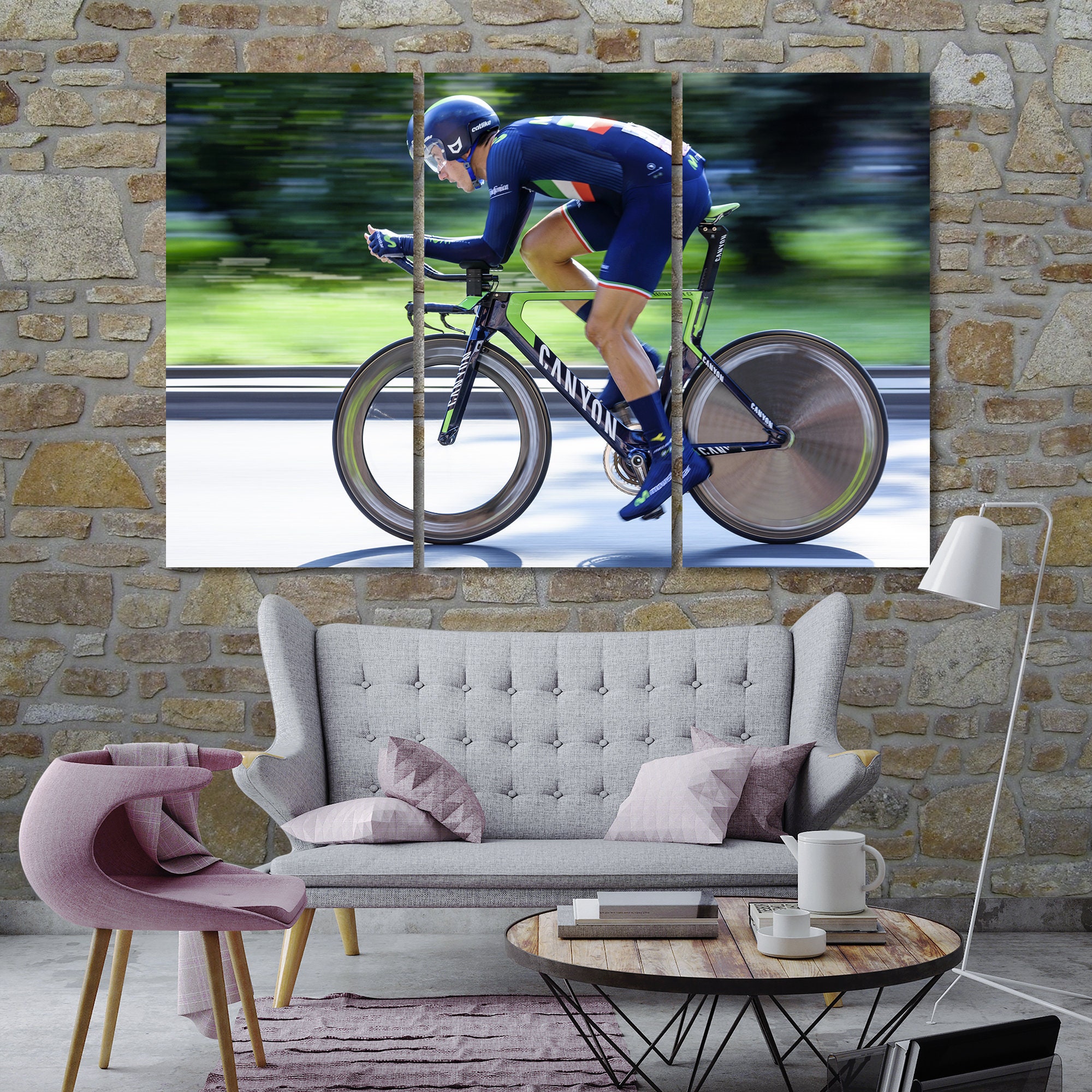 cycling canvas wall art