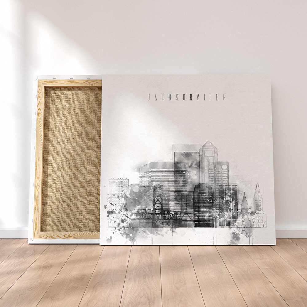 Jacksonville Framed Canvas Wall Art Florida Artistic Prints Etsy