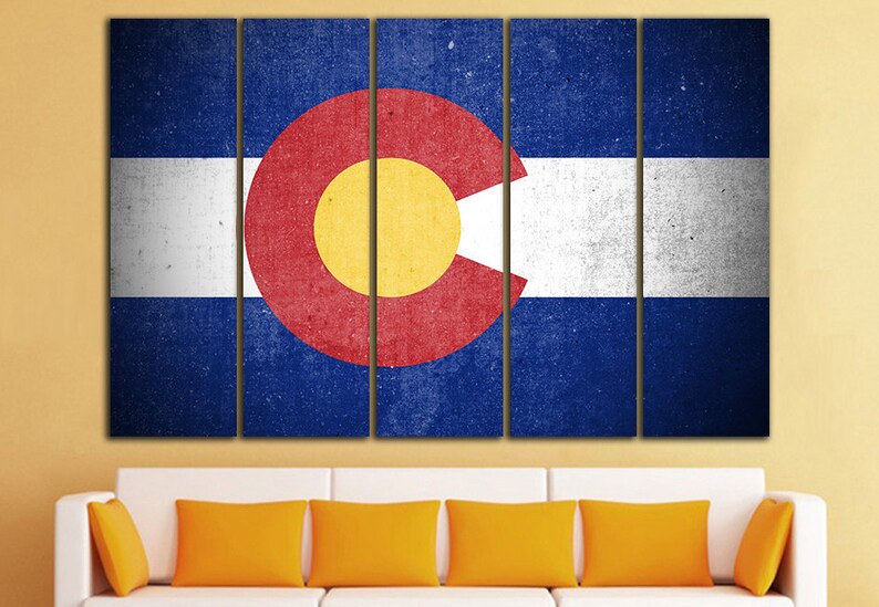 Colorado state flag wall art Colorado state flag wall decor Etsy