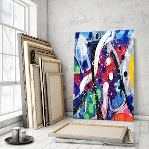 Ölkunst auf Leinwand abstrakte Gemälde für Wohnkultur, Wandbilder für Wohnzimmer, Bunte abstrakte Kunst für den Innenbereich, abstrakte Acrylkunst