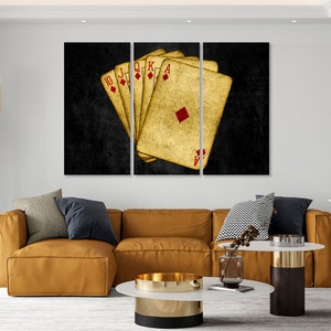 Poker Wall Decor Canvas Art, Poker Cards Wall Art, Poker Prints Canvas, Poker Home Decor, Poker Game Modern Decor, Poker Large Decor