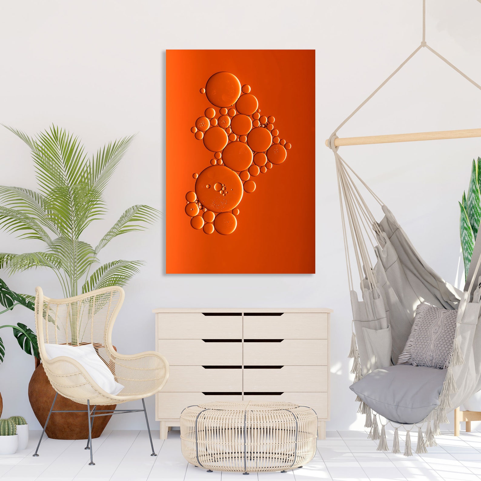 Orange Bubbles Abstract Wall Art Orange Canvas Wall Decor - Etsy