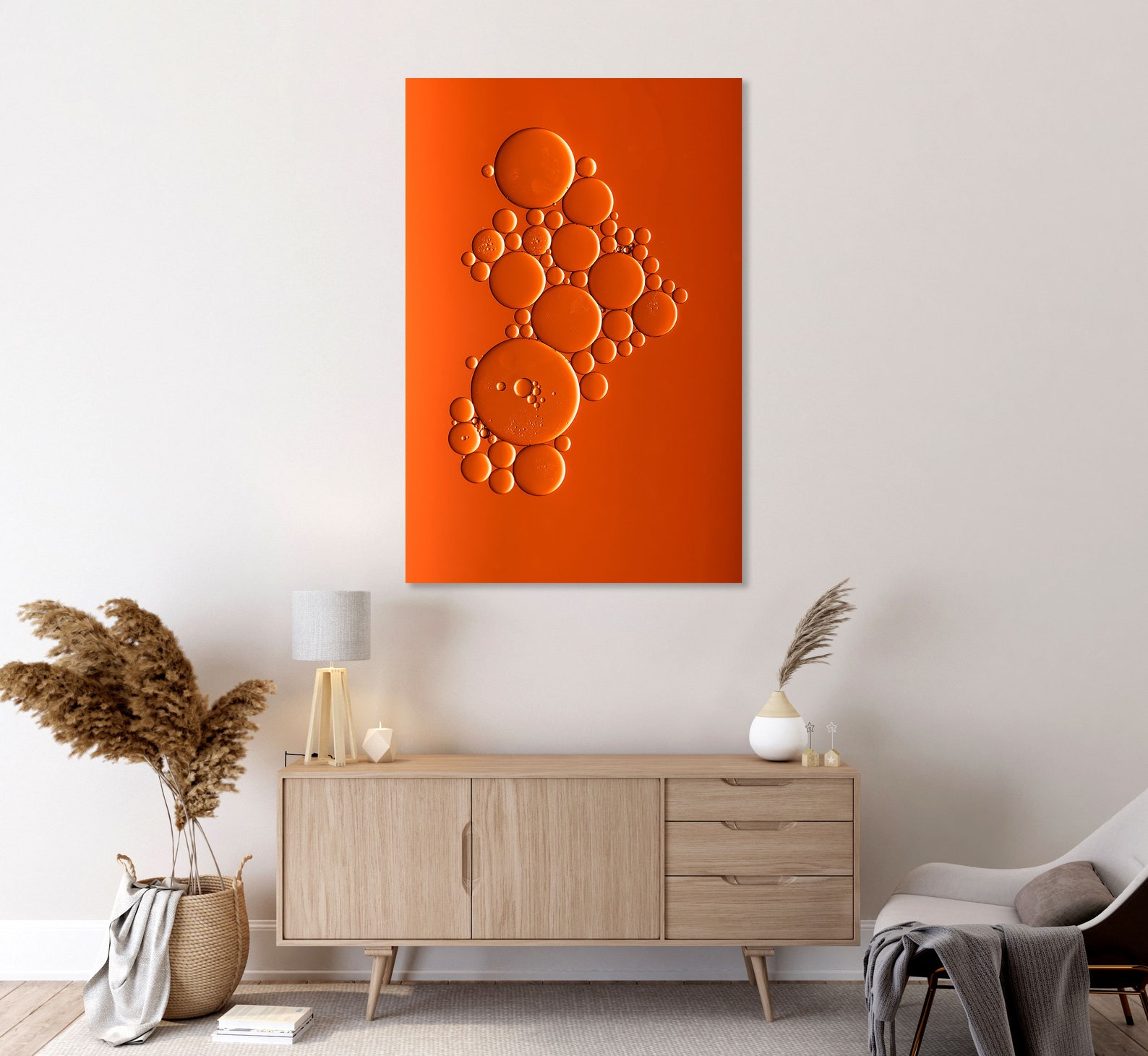 Orange Bubbles Abstract Wall Art Orange Canvas Wall Decor - Etsy