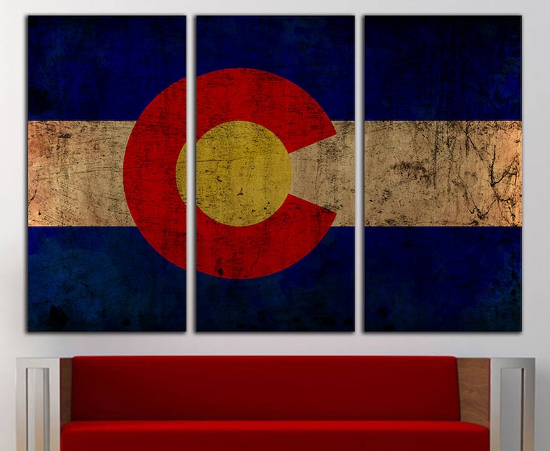 Colorado state flag wall art Colorado state flag wall decor Etsy