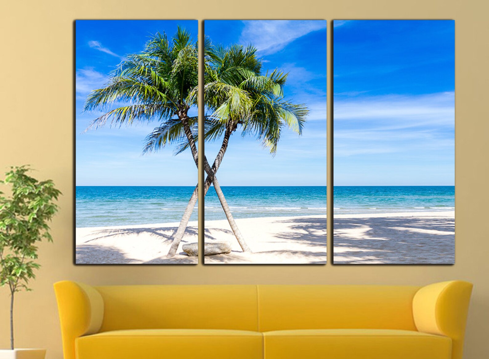 Tropical wall art Tropical canvas Tropical wall decor Beach Etsy