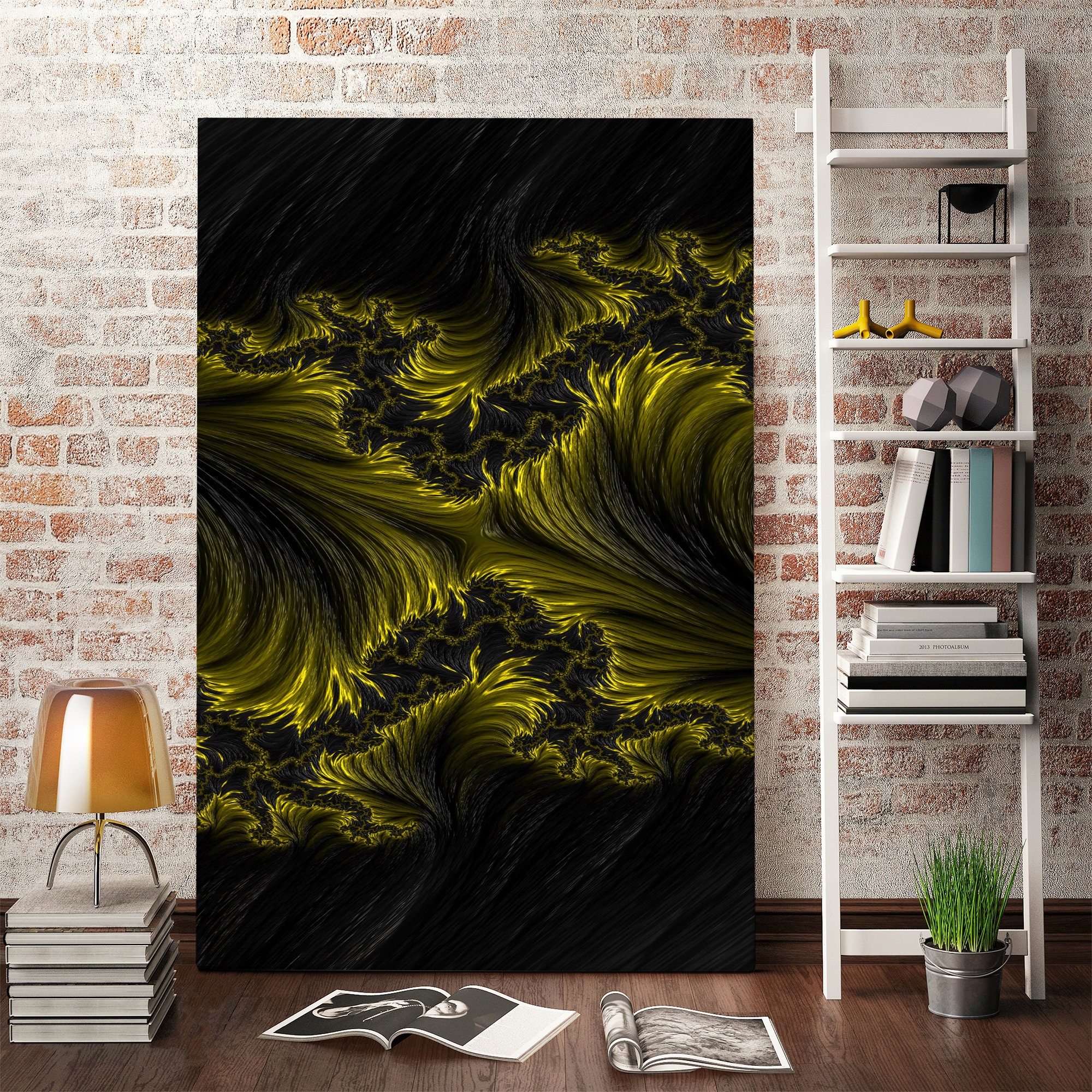 Yellow abstract wall art modern canvas wall art abstract Etsy
