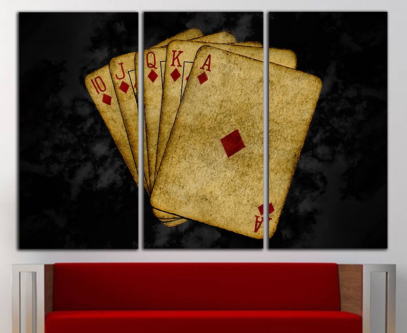 Poker Wall Decor Canvas Art Etsy