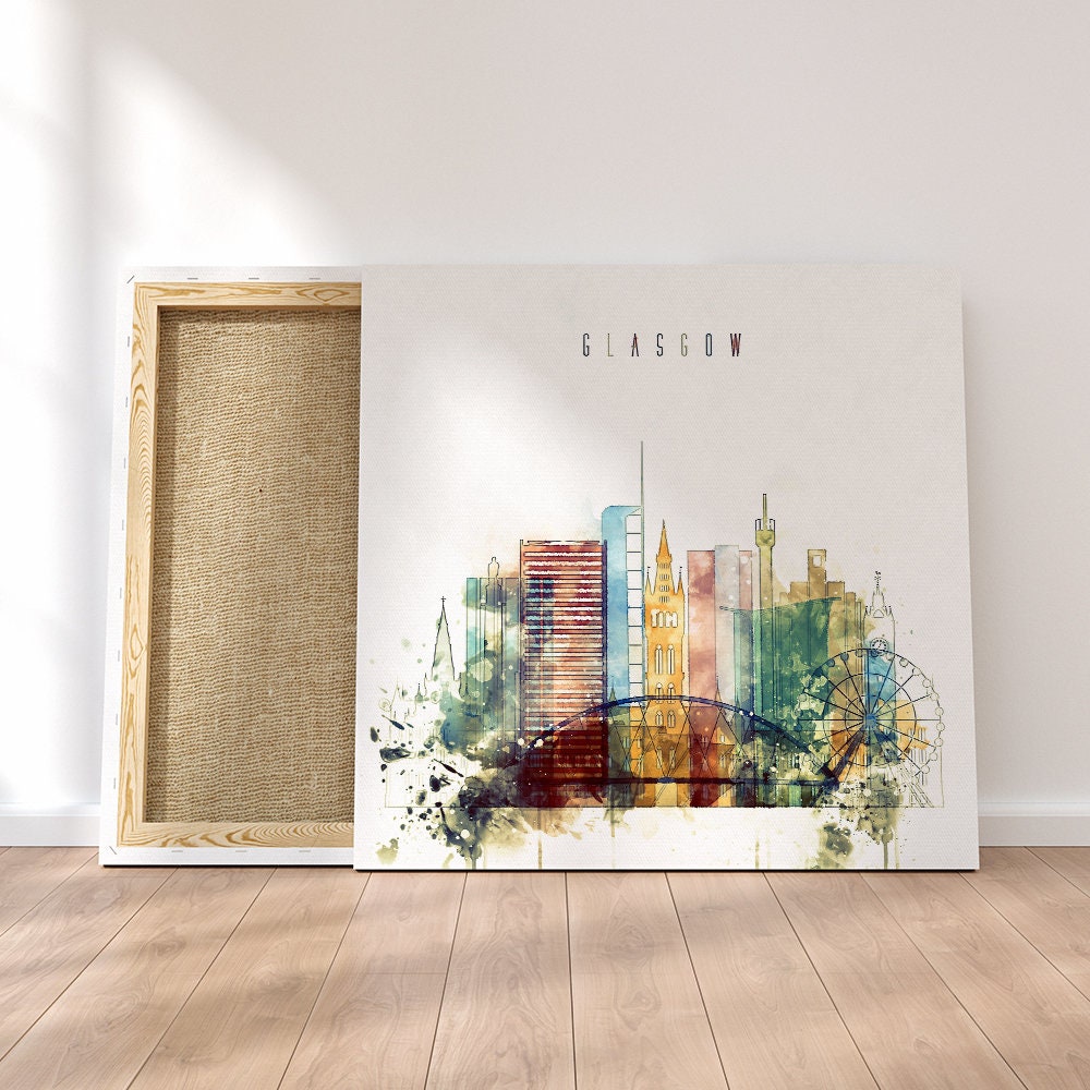 Glasgow Framed Canvas Wall Art Scotland Artistic Prints on Etsy