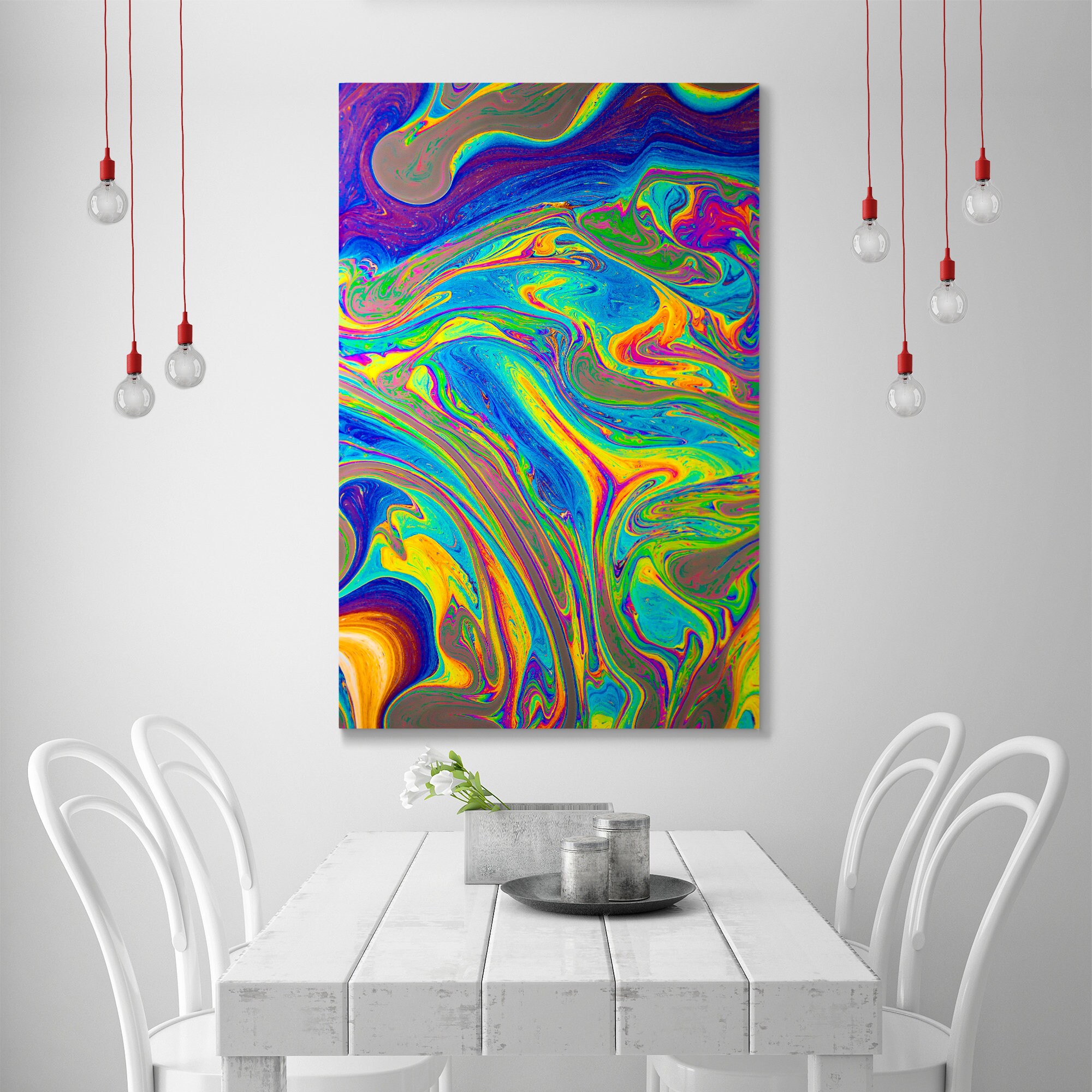 Multicolor abstract wall art multicolour modern canvas wall Etsy