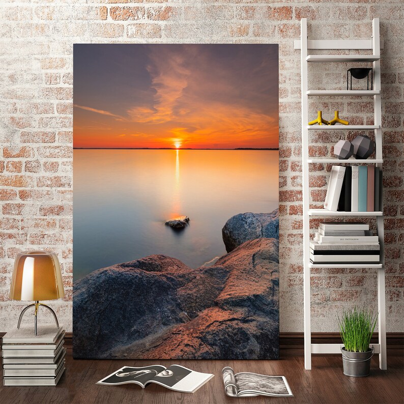 Beautiful Sunset Wall Decor for Home Sunset Over Water Wall Etsy