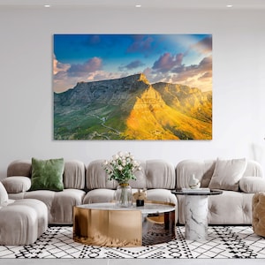 Table Mountain Photography Print – Cape Town Landscape Wall Art | Scenic Sunset Poster, South Africa Nature Artwork