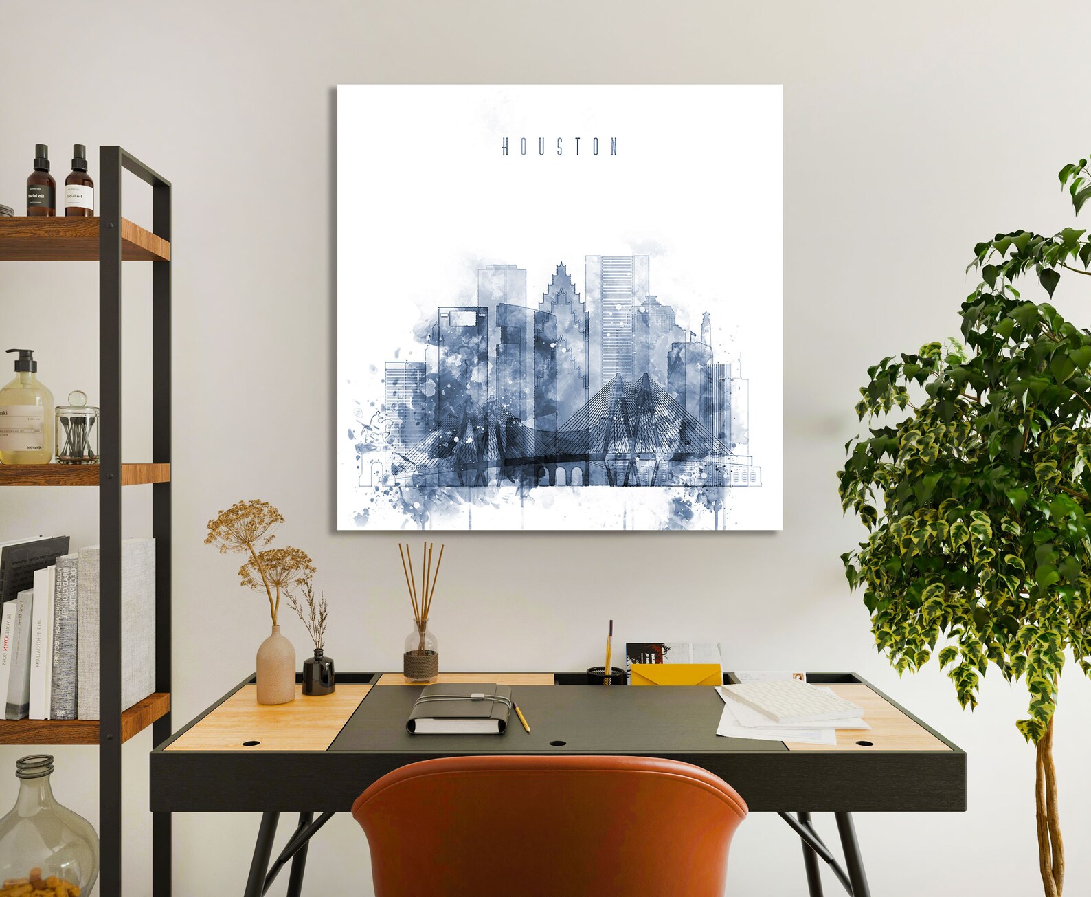 Houston Framed Canvas Wall Art Texas Artistic Prints on Etsy