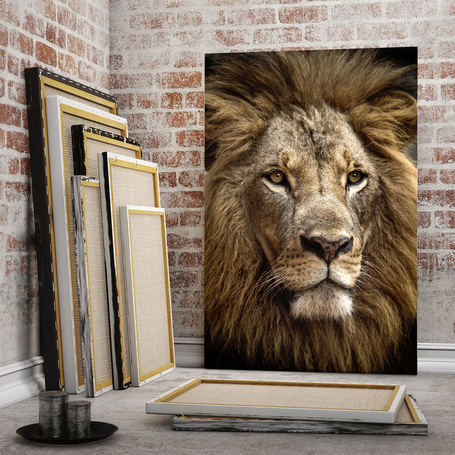 Lion Canvas Lion Wall Decor Lion Wall Art Lion Print Animal Etsy