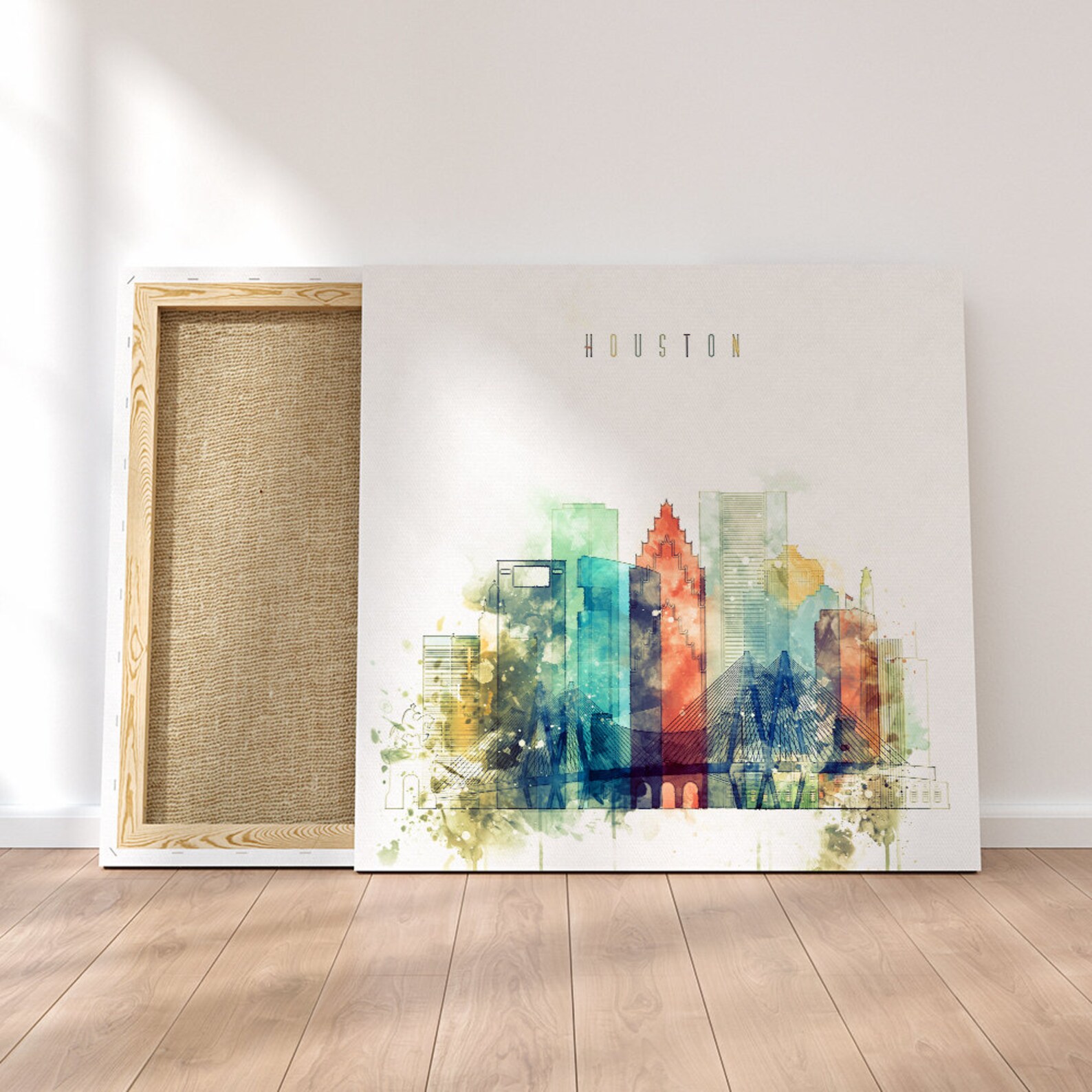 Houston Framed Canvas Wall Art Texas Artistic Prints on Etsy