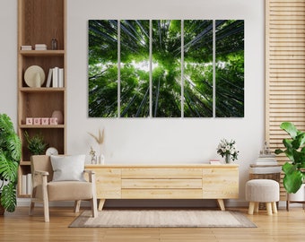 Bamboo Forest canvas Forest wall decor Forest print Forest wall art Bamboo canvas Bamboo print Bamboo wall art Large Canvas Print Decor