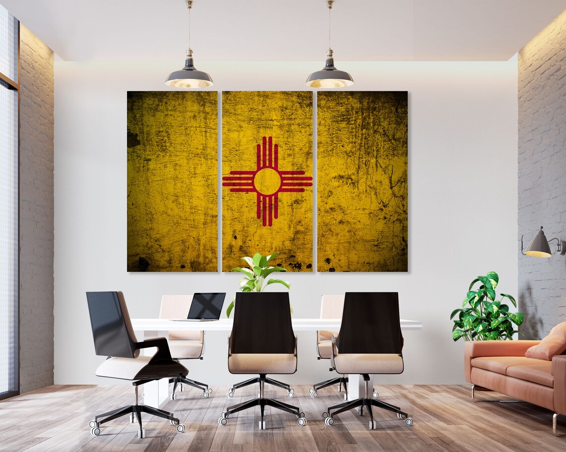 New Mexico State Flag Wall Art New Mexico State Flag Wall Etsy