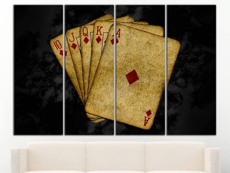 Poker Wall Decor Canvas Art Etsy
