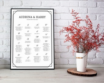 Marble Table Seating Chart Modern Seating Chart Wedding Marble Table Seating Chart Modern Seating Chart Wedding