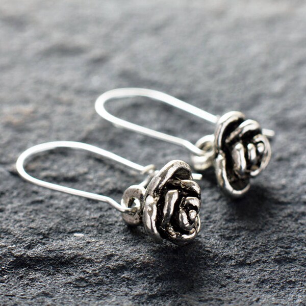 Rose Bud Earrings Etsy